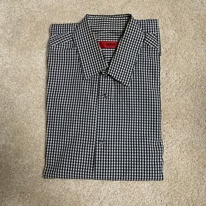 HUGO Boss black White checks shirts 15